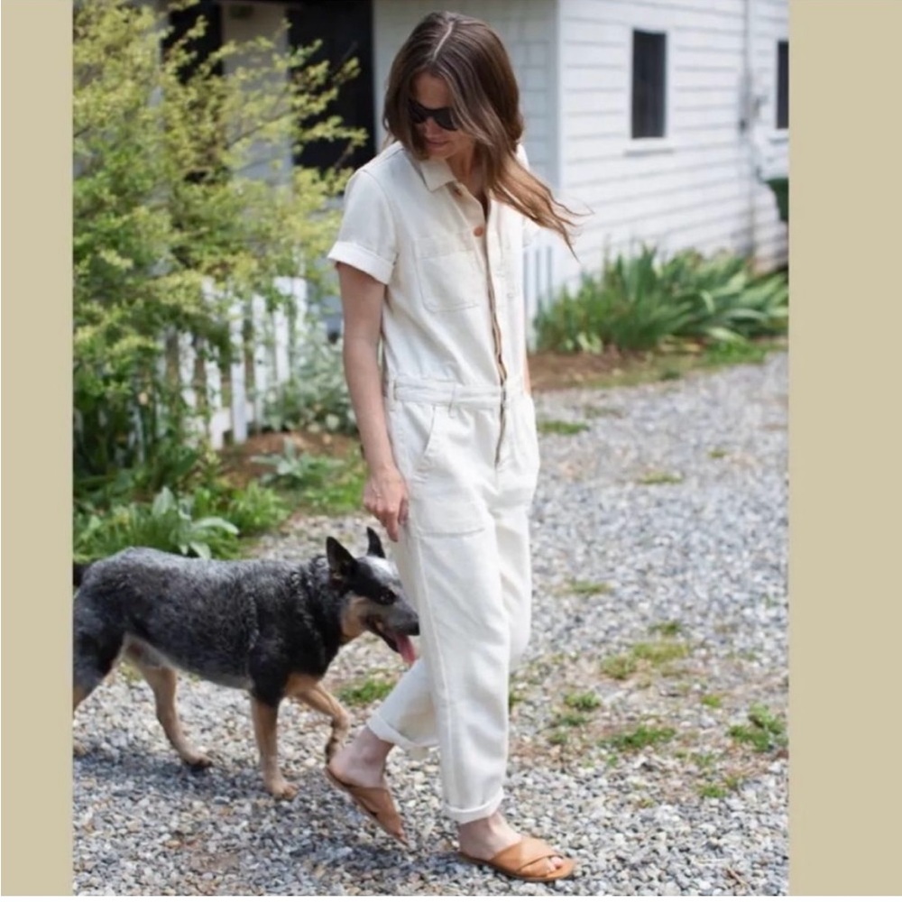 NWT Everlane Super-Soft Summer Jean Coverall in Bone Size 0